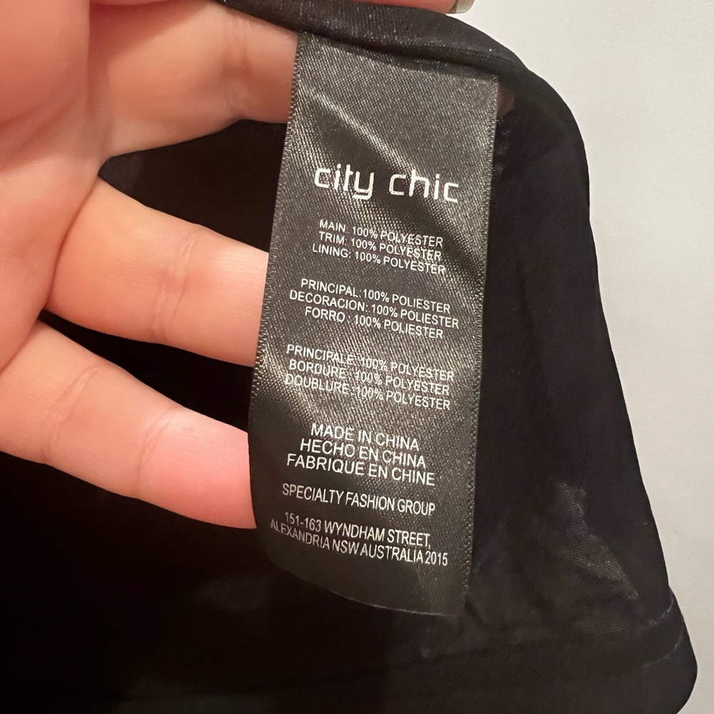 City Chic Black Short Sleeve A-Line Cocktail Dress 22 - Picture 5 of 13